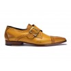Žluté stylové kožené boty na přezku COMODO E SANO