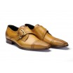 Žluté stylové kožené boty na přezku COMODO E SANO