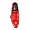 Pánské červené kožené boty s přezkou a imitací dírek COMODO E SANO