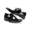 Kožené elegantní černé lakované boty pro pány COMODO E SANO