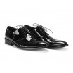 Kožené elegantní černé lakované boty pro pány COMODO E SANO