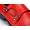 Červené kožené boty s dvěma přezkami pro pány COMODO E SANO