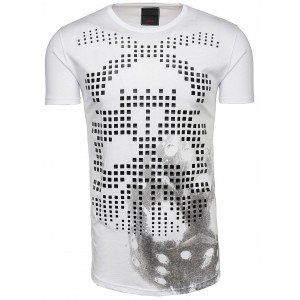 Moderní pánské tričko s potiskem v bílé barvě