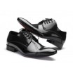 COMODO E SANO společenská pánská kožená obuv černé barvy