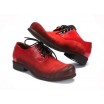 Červené pánské kožené boty COMODO E SANO se šněrováním