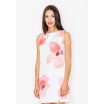 Letní dámské šaty s květy bílé barvy