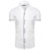 Pánské košile s krátkým rukávem bílé barvy s originálním límcem
