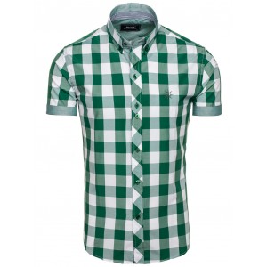 Sportovní košile na léto zelené barvy s kostkami