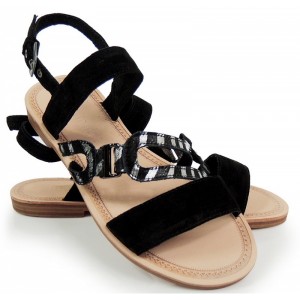 Dámské nízké sandály černé barvy na léto