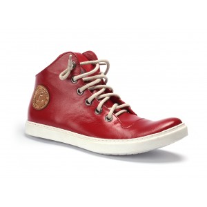 Pánské kožené boty s tkaničkami červené barvy COMODO E SANO