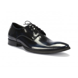 Pánské kožené elegantní boty COMODO E SANO černo modré barvy