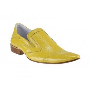 Pánské kožené extravagantní boty žluté