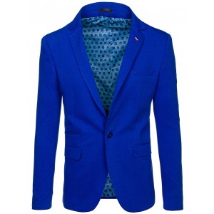 Elegantní modré pánské sako s kapsami