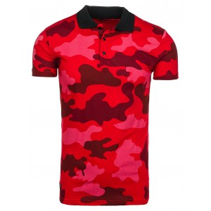 Červené pánské polo trička v army stylu