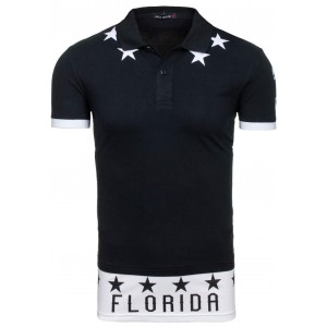 Černé pánské polo trička s nápisem FLORIDA