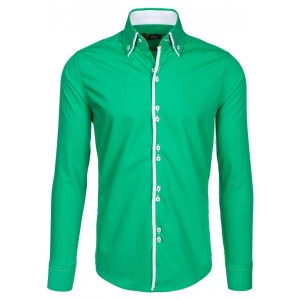 Stylové zelené pánské košile s dlouhým rukávem