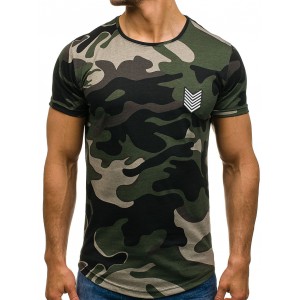 Zelené pánské tričko v army motivu