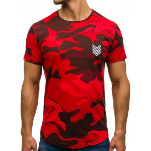 Červené pánské army tričko na léto