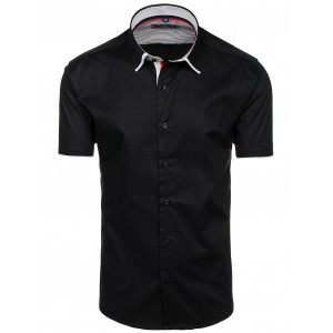 Elegantní pánské košile s krátkým rukávem černé
