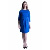 Společenské modré těhotenské šaty nad kolena