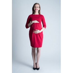Červené těhotenské šaty na léto