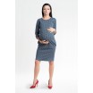 Puntíkované těhotenské šaty modré barvy