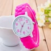 Růžové dámské hodinky silikonové