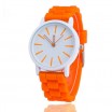 Dámské hodinky se silikonovým řemínkem oranžové barvy