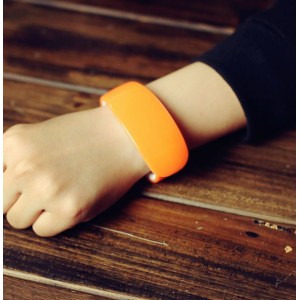 Moderní LED silikonové hodinky oranžové