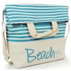 Modrá dámská plážová taška se zapínáním na zip