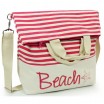 Dámská růžová plážová kabelka s nápisem BEACH