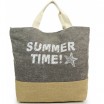 Šedá plážová taška s nápisem SUMMER TIME