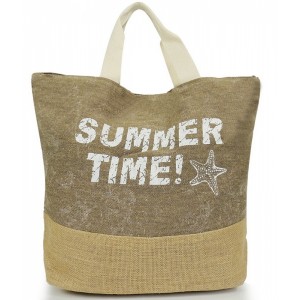 Letní dámské tašky na pláž béžové barvy