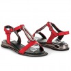 Elegantní červené dámské sandály na léto