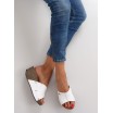 Letní dámské pantofle bílé barvy