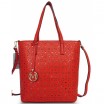 Vzorovaná dámská shopper kabelka červená