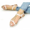 Elegantní bílé dámské sandály s otevřenou špičkou a patou