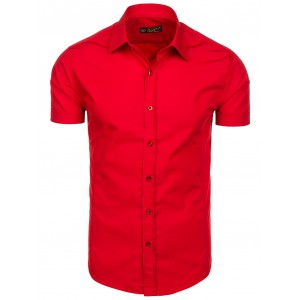 Červené pánské košile s krátkým rukávem
