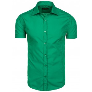 Zelená pánská košile s krátkým rukávem