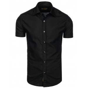 Pánské košile s krátkým rukávem černé barvy
