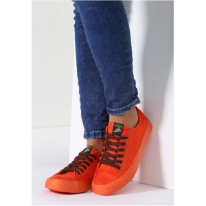 Oranžové dámské tenisky s gumovou podrážkou