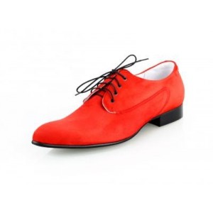Pánské kožené extravagantní boty červené
