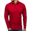Červená pánská košile s dlouhým rukávem