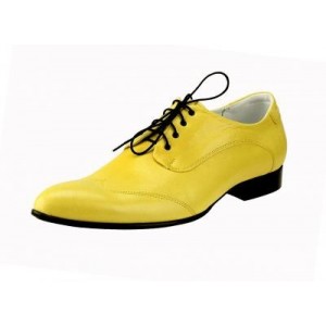 Pánské kožené extravagantní boty žluté