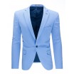 Světle modré pánské sako s kapsou na hrudi