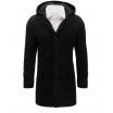 Černý pánský kabát s kapucí