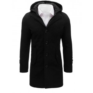 Dlouhé pánské kabáty na zimu černé barvy