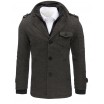 Pánský zimní kabát v šedé barvě