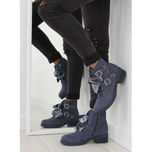 Moderní dámské boty tmavě modré barvy