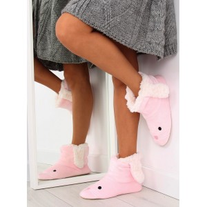 Pohodlně dámské pantofle v růžové barvě